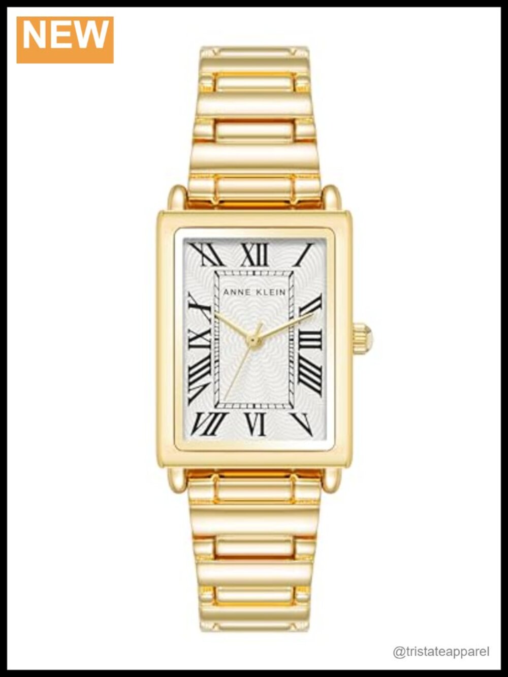 Women's Gold-Tone Bracelet Watch Roman Numerals Textured Dial